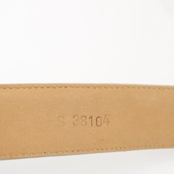 Vintage Brighton Women\'s Belt Size S Small‎ Tan Beige Croc Leather Leaf Buckle